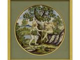 une image représentant une photo d'un tableau représentant un homme et une femme sur un arbre