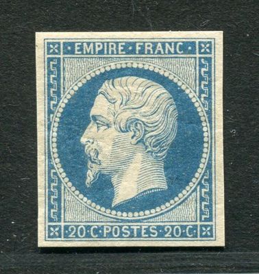 FRANCE - n° 14 Ac type I - 20c bleu foncé 2e EMPIRE, NAPOLEO…