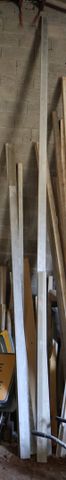 Quatre règles aluminums. L 200, 170, 330, 205, 370, 570 cm