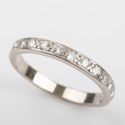 Demi-alliance, diamants taille brillant, 0.