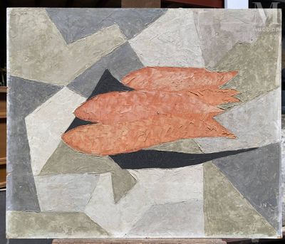 une photo d'une peinture représentant un poisson sur une feuille de papier