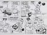 cartoon of a comic strip with a bunch of cartoon characters on it