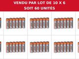 lot de 20 piles AA sur fond blanc