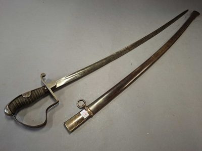 SABRE ALLEMANDE, garde à la Blücher, Fusée à double filigran…