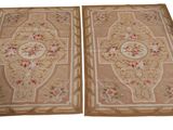 pair of antique french aubusole rugs in good condition
