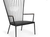 a black chair with a black seat on a white background