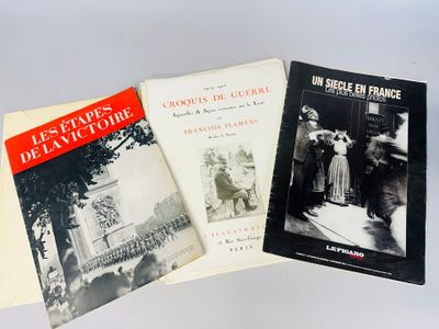three books are sitting on a table with a white background