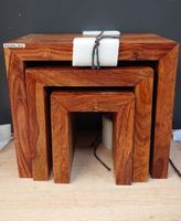 Lot de 3 tables gigognes en bois de sheesham massif, Dimensi… (photo 3)