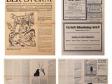 several pages of german newspapers with pictures of people on them