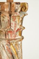 Paire de grandes colonnes cannelées obliques en bois sculpté… (photo 4)