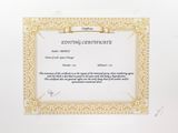 an image of a certificate with a gold border and a white background