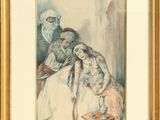 an image of a painting of two women sitting on a table