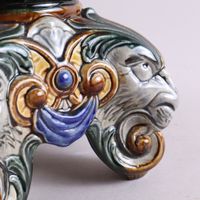 WASMUEL (?). Partie de pied de lampe en barbotine polychrome… (photo 3)