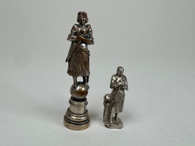 Deux sceaux à cacheter en bronze argenté figurant Jeanne D'A… - Photo 1