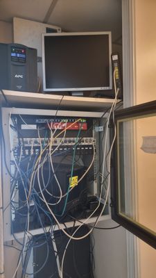 a room with a bunch of wires in it