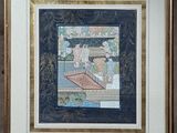 framed picture of a picture of a woman on a boat