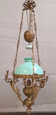 Importante suspension type "monte et baisse" en laiton à glo…