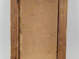 an old wooden picture frame with a white background and a brown background