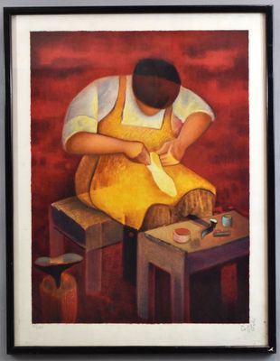 Louis TOFFOLI (1907-1999) - Le Cordonnier Lithographie en co…