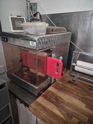 a microwave sitting on top of a counter in a kitchen