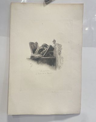 a drawing of a woman sitting on a chair