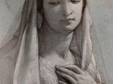 an image of a drawing of a woman in a veil