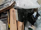a box full of assorted items in a room