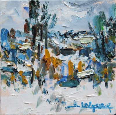 Jean LEVASSEUR (1935-2024), " Paysage enneigé ", huile sur t…