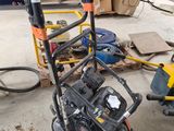 an image of a small hand truck in a garage