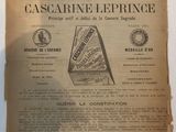 an old newspaper advertises the construction of the cascarine effince