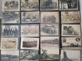 a lot of old photos of people and vehicles