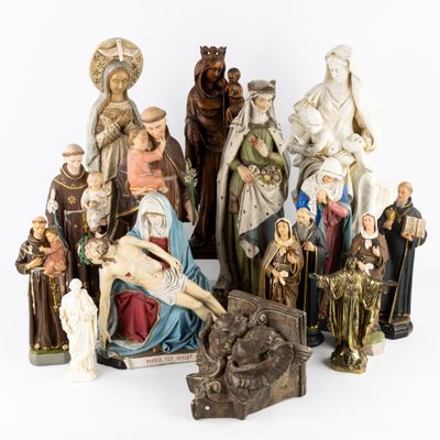 many figurines of different sizes and shapes