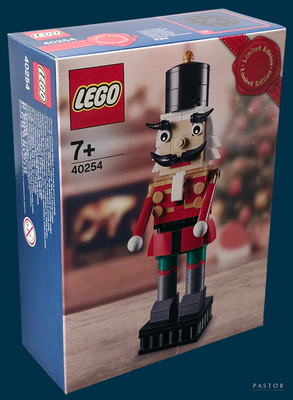 a lego nutcracker in a box on a table