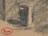 a drawing of a door and a window in a room