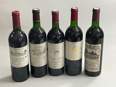 5 bouteilles 1 bt : château LALANDE BORIE 1988, 1 bt : Châte…
