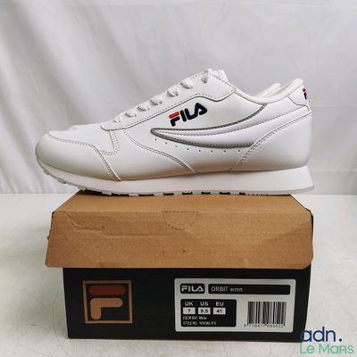 Baskets basses Fila Original en cuir, blanches avec logo rouge et bleu