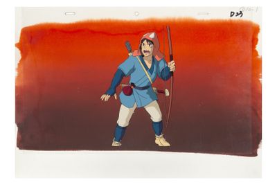 an image of a drawing of a man with a bow and arrow