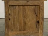 the side table is made of wood and has a drawer on top