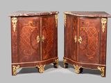 paire de commodes en marqueterie de style Louis XV