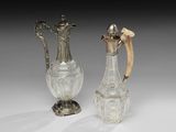 paire de vases en argent et en cristal taillé, sur socles