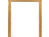 a gold frame with a white background and a gold border