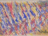 une image représentant un dessin composé de lignes colorées sur une feuille de papier