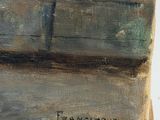 an image of a painting of a cat sitting on a window sill