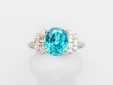 a blue topaz and diamond ring