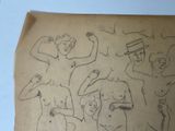 drawing of a group of naked men and women on a piece of paper