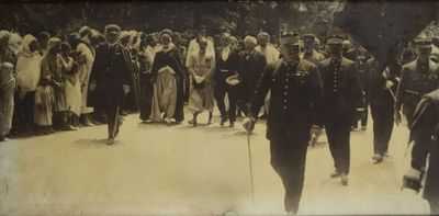 a black and white photo of a crowd of people