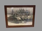 a picture of a group of men standing in front of a tank