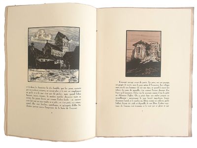 un livre ouvert sur lequel figure l'image d'un château