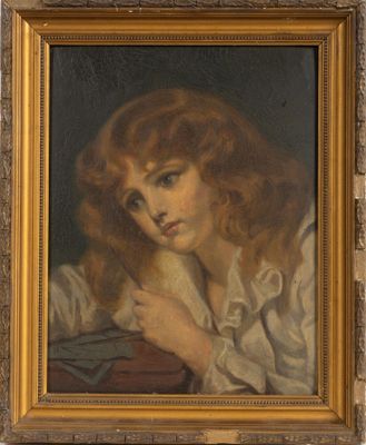 Portrait d'une jeune fille en train de lire un livre, par [auteur]