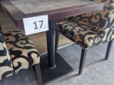 a table and chairs in a store with a price tag on it